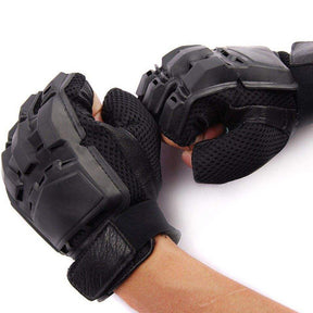 Fighting Mechanical Hard Shell Protective Gloves Outdoor Half Finger Tactical Gloves