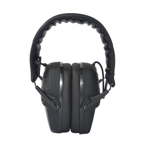 Electronic hunting earmuffs with noise reduction