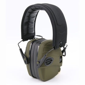 Electronic hunting earmuffs with noise reduction