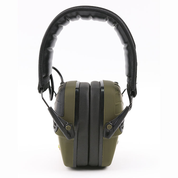 Electronic hunting earmuffs with noise reduction