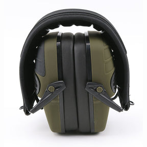 Electronic hunting earmuffs with noise reduction