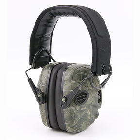 Electronic hunting earmuffs with noise reduction