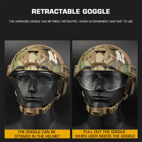 Fast Helmet With Goggle (No Holes &Round Hole Version)