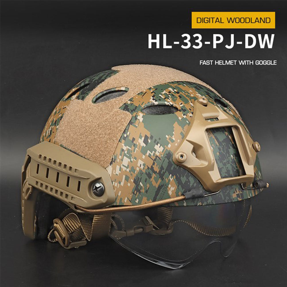 Fast Helmet With Goggle (No Holes &Round Hole Version)