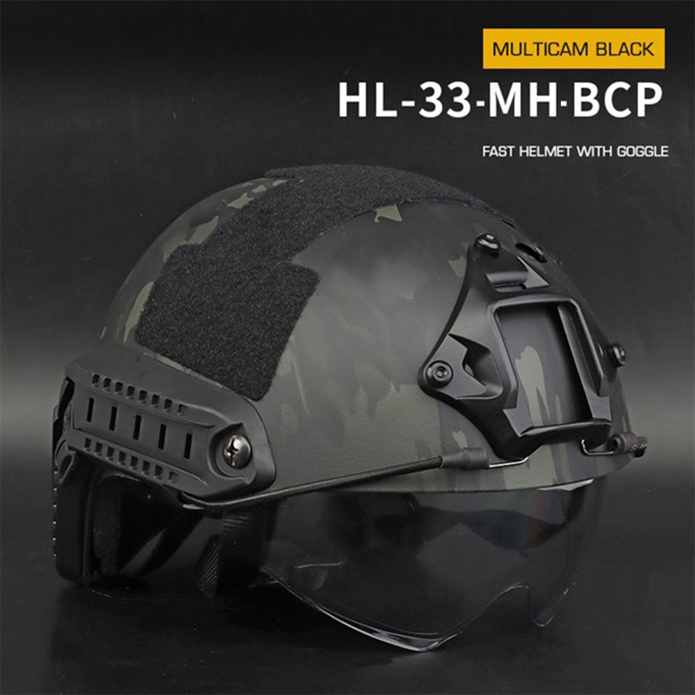 Fast Helmet With Goggle (No Holes &Round Hole Version)