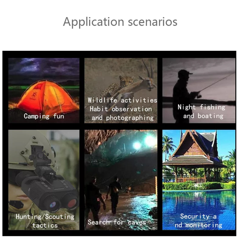 Tactical night vision can be used for tactical, reconnaissance, night fishing, hunting, camping, wildlife observation and more!