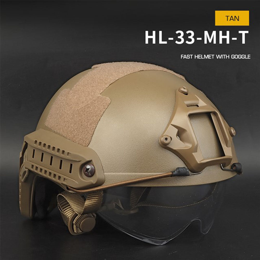 Fast Helmet With Goggle (No Holes &Round Hole Version)